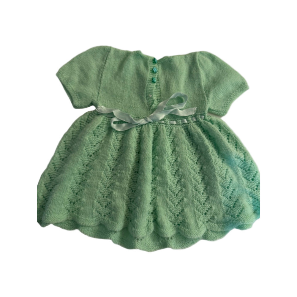 Baby Girl Mint Green Knitted Dress 6 Months